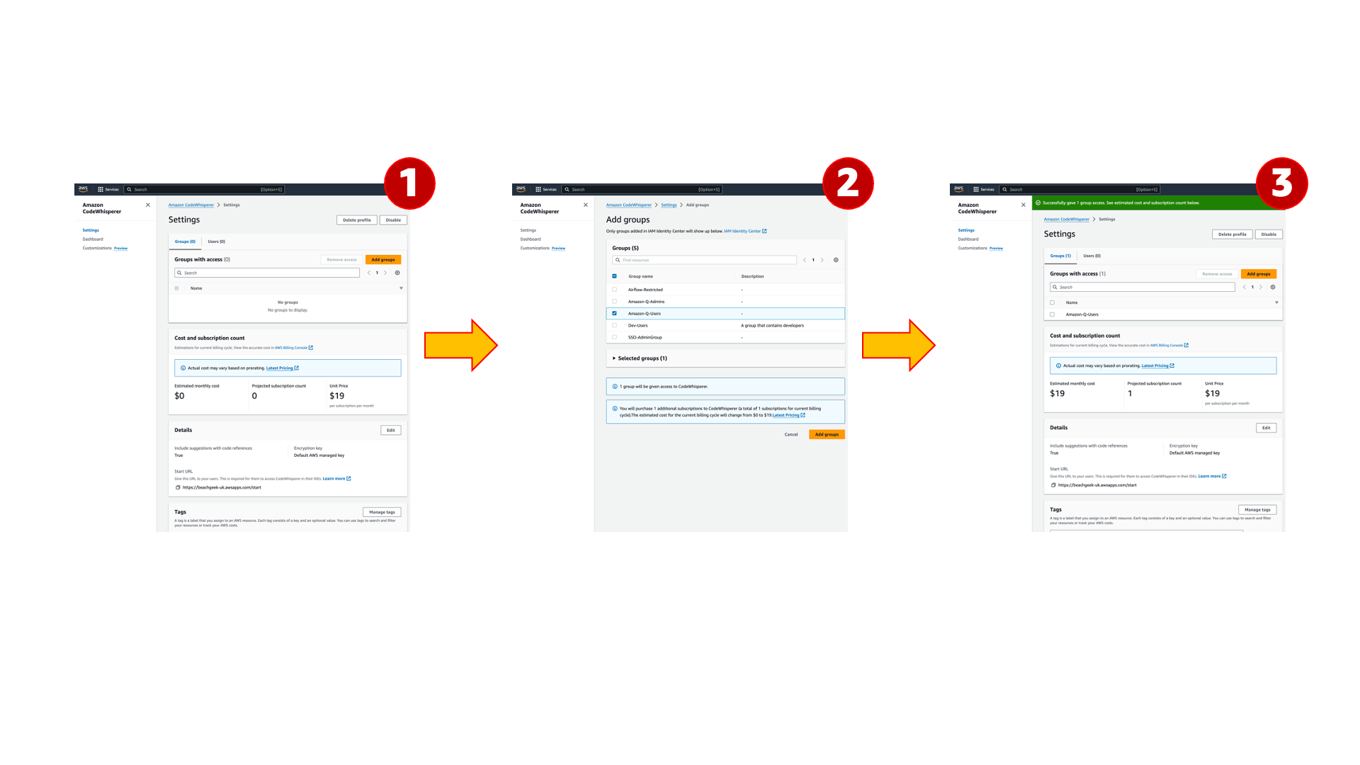Enabling users to have access to Amazon Q