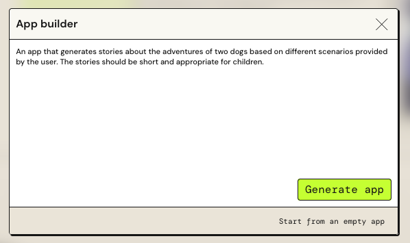 Partyrock prompt input box