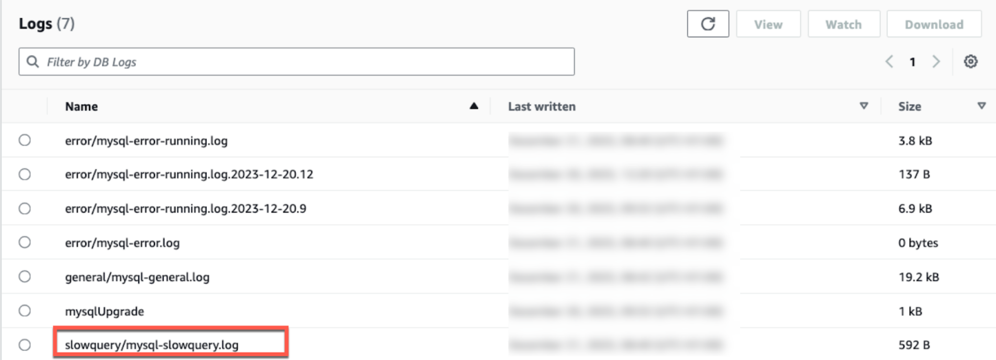 slowquery log