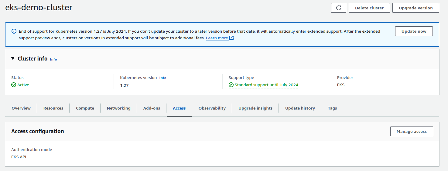 Modifying Cluster Access Config Mode from Access Section