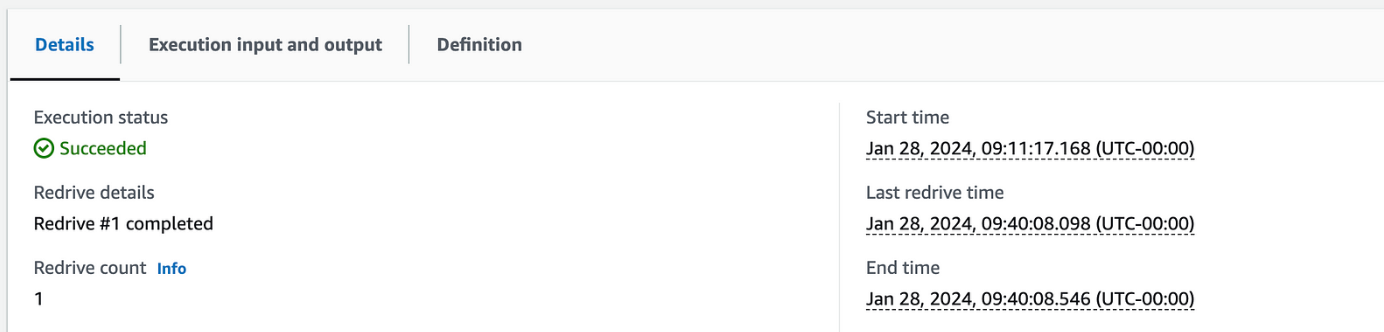 Viewing if an execution has had a redrive