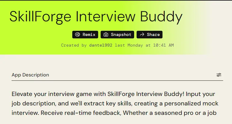 Elevate Interview Prep: SkillForge Buddy on AWS Party Rock