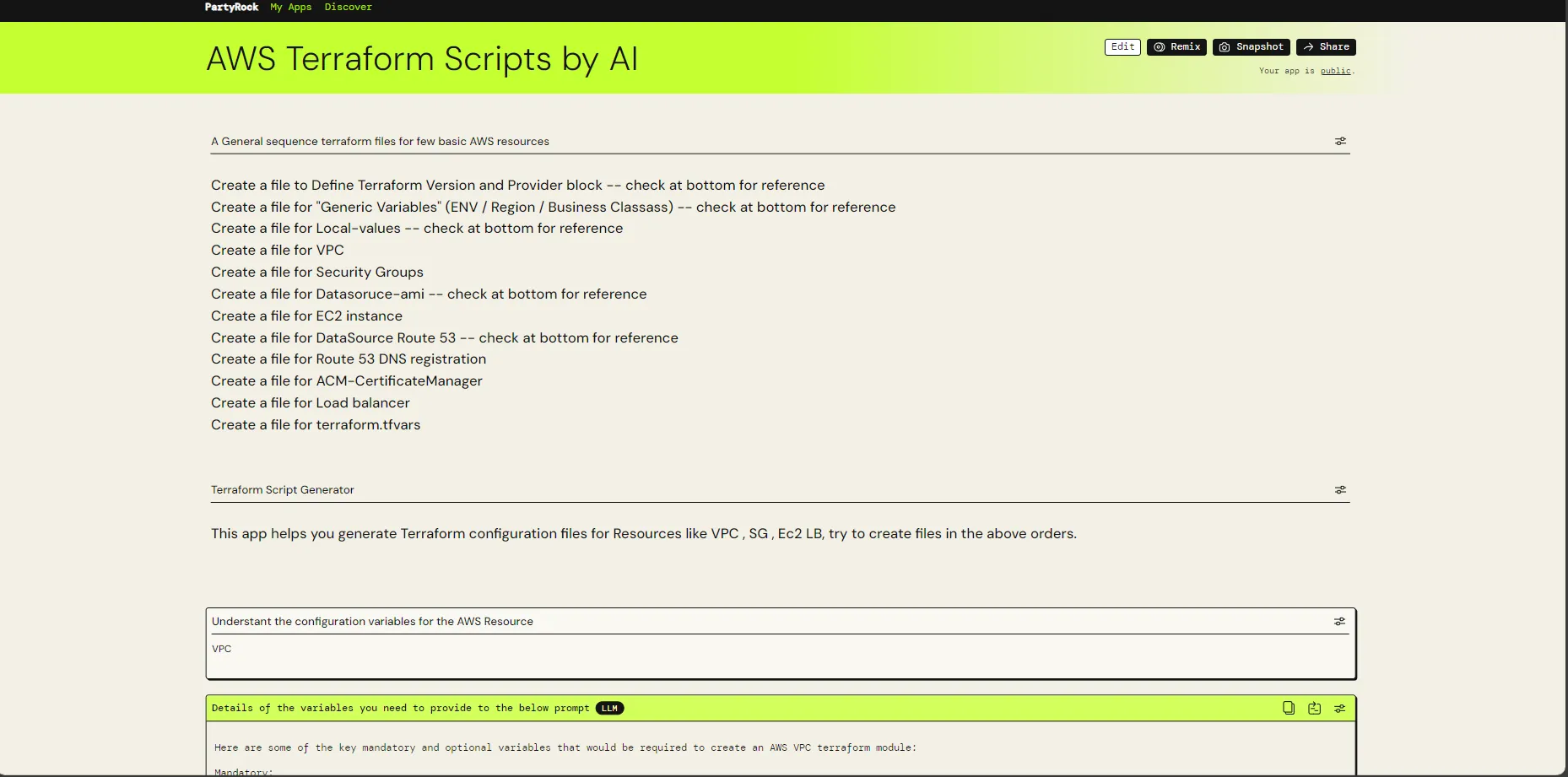 AWS Terraform Scripts by AI 