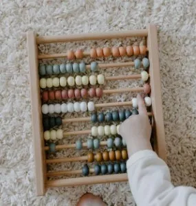 a wooden abacus