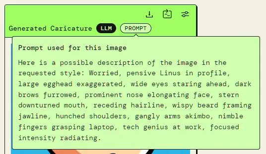 Stable Diffusion's notes for generating caricature of Linus Torvalds