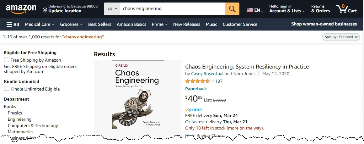 Any Day Can Be Prime Day: How Amazon.com Search Uses Chaos Engineering to Handle Over 84K Requests Per Second