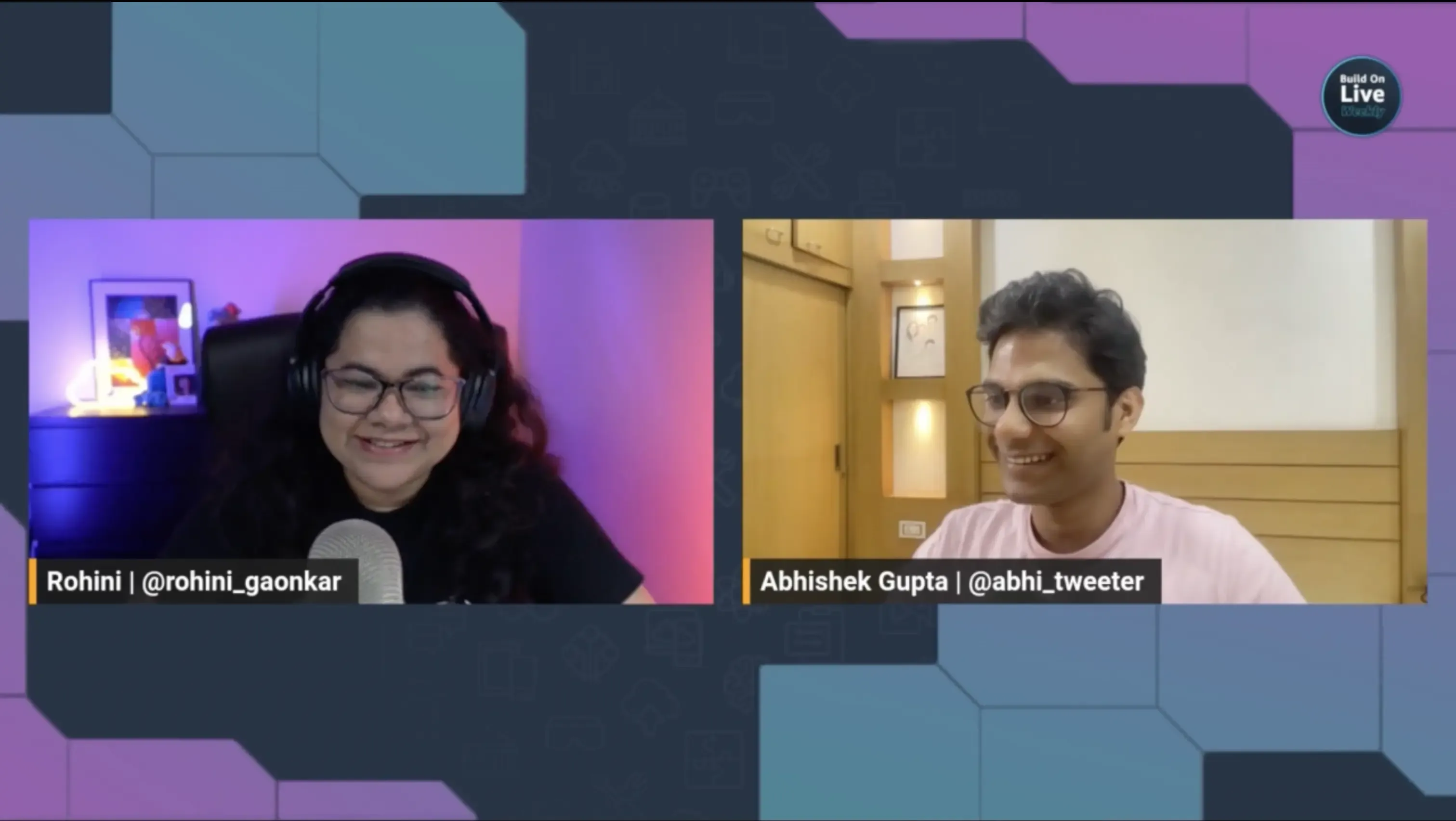 Abhishek and Rohini on the livestream