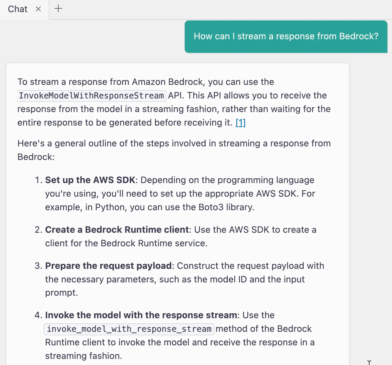 Stream Amazon Bedrock responses for a more responsive UI