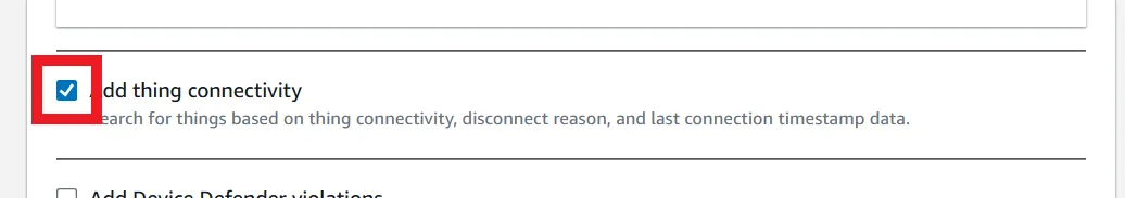 Checkbox for enabling thing connectivity