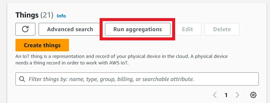 Button on Things page for labelled Run Aggregations