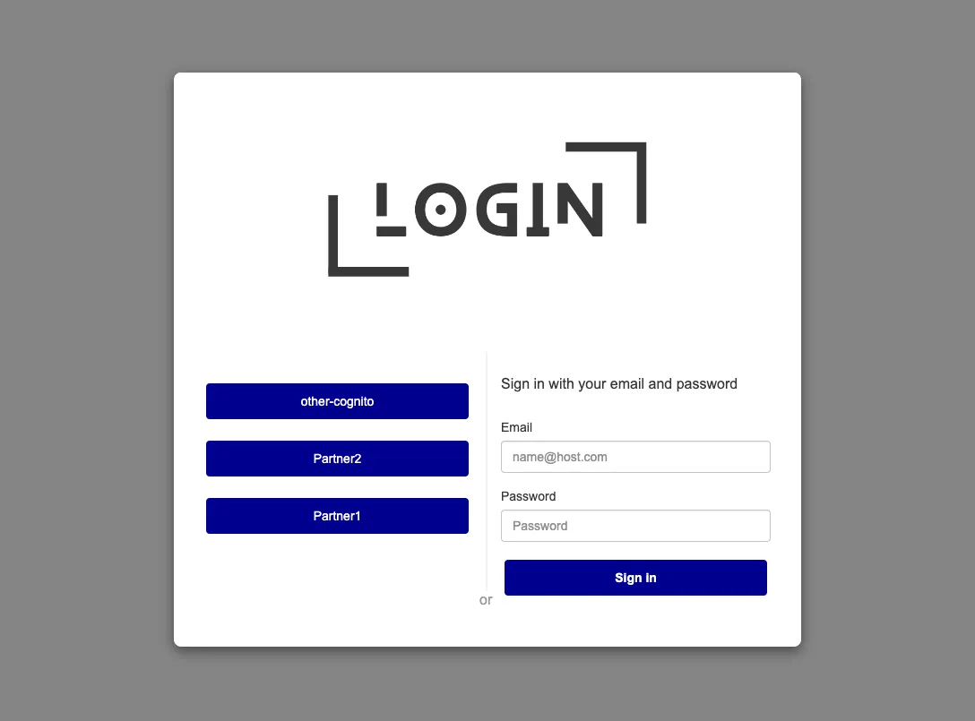 Login screen with multiple identity providers