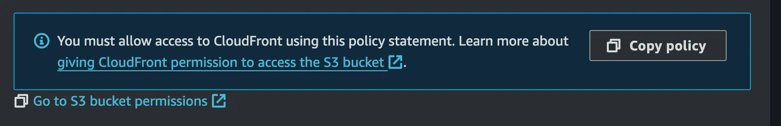 S3 Bucket Policy Info Box